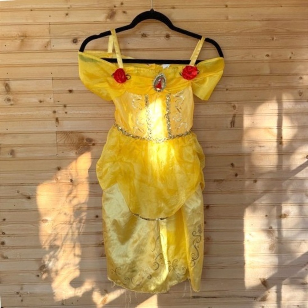 Disney Belle Costume Yellow Kids Size 4-6X Beauty and the Beast Halloween Play